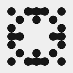 Fototapeta premium Abstract Cross Pattern Dots Logo generative computational art illustration