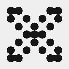 Abstract Cross Pattern Dots Logo generative computational art illustration