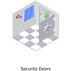 
Security door vector design, isometric illustration 

