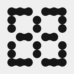 Abstract Cross Pattern Dots Logo generative computational art illustration