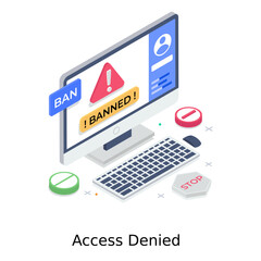 
Access denied vector design, restricted sites in editable style 
