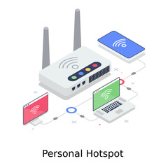 
Modern design of personal hotspot, wifi router 
