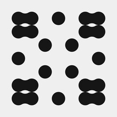 Fototapeta premium Abstract Cross Pattern Dots Logo generative computational art illustration