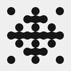Fototapeta premium Abstract Cross Pattern Dots Logo generative computational art illustration