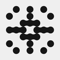 Fototapeta premium Abstract Cross Pattern Dots Logo generative computational art illustration