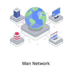 
A design of wan network, wide area network 
 - obrazy, fototapety, plakaty