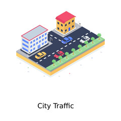 
illustration of city traffic in editable style, city infrastructure

