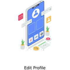 
Edit profile concept, editable vector of user profile
