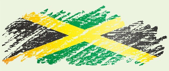 Flag of Jamaica, Commonwealth of Nations. Bright, colorful vector illustration
