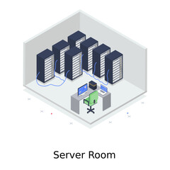Obraz premium Isometric illustration of data server design, data storage concept 