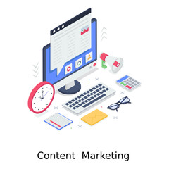 
A design of content marketing, editable vector  
