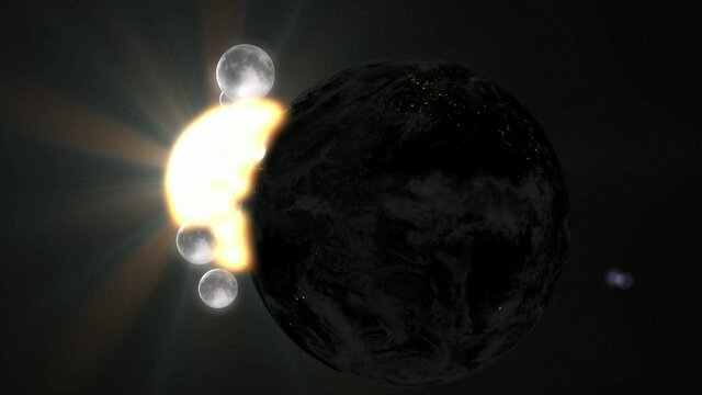 Parallel universe multiple earth with multiple moon illustration realistic 3D rendering and 3d illustration