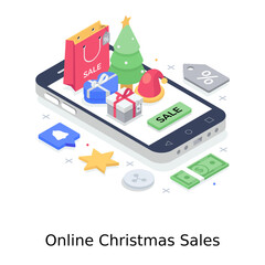 
Online christmas shopping in editable style 
