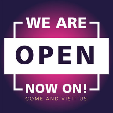 we are open now on, come and visit us