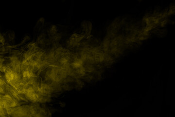 Yellow steam on a black background.
