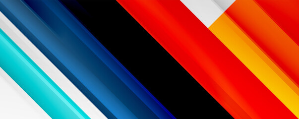 Fototapeta premium Geometric abstract backgrounds with shadow lines, modern forms, rectangles, squares and fluid gradients. Bright colorful stripes cool backdrops