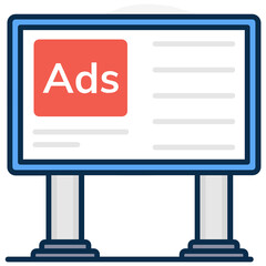 
Advertisement board icon style, ad board in flat design 
