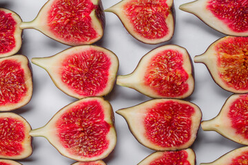 Tasty figs background. Top view.