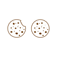 Fototapeta premium Cookie black and white vector icon