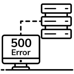 
Error 500 vector, internet server error in modern flat style 
