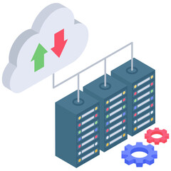 
Cloud database server isometric icon
