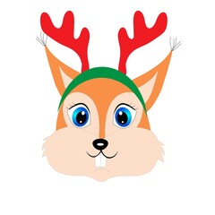 cute christmas animal character illustration