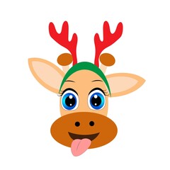 cute christmas animal character illustration
