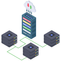 
Cloud database server isometric icon
