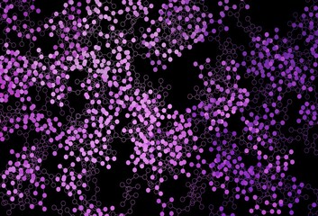 Dark Purple vector background with forms of artificial intelligence.