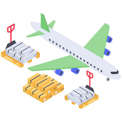 
Air freight icon isometric design.
