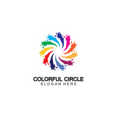 Obraz premium Abstract Colorful circle Logo design vector template. Modern template design. Vector icon illustration,Modern Colorful Circle Bussines and Media Logo