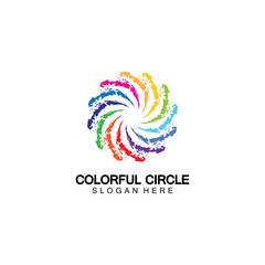 Obraz premium Abstract Colorful circle Logo design vector template. Modern template design. Vector icon illustration,Modern Colorful Circle Bussines and Media Logo