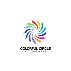 Obraz premium Abstract Colorful circle Logo design vector template. Modern template design. Vector icon illustration,Modern Colorful Circle Bussines and Media Logo