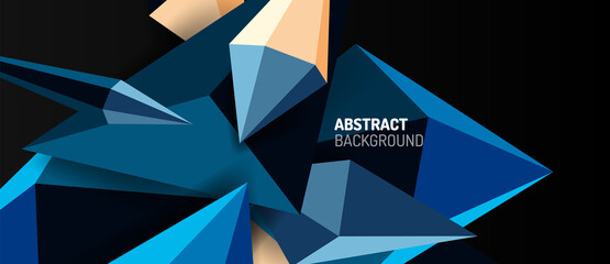 3d low poly abstract shape background vector illustration