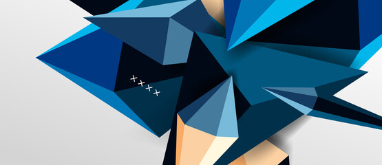 3d low poly abstract shape background vector illustration
