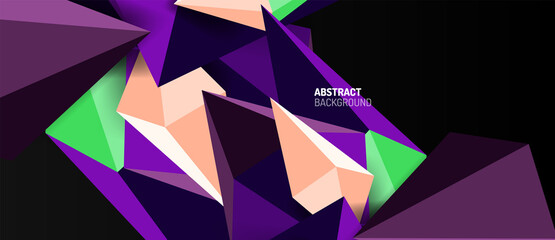 3d low poly abstract shape background vector illustration