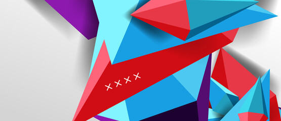 Fototapeta premium 3d low poly abstract shape background vector illustration