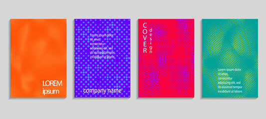 Minimal abstract vector halftone cover design template. Future geometric gradient background. Vector templates for placards, banners, flyers, presentations and reports