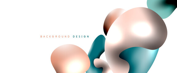 Bubbles abstract background. Liquid splashes on white vector template