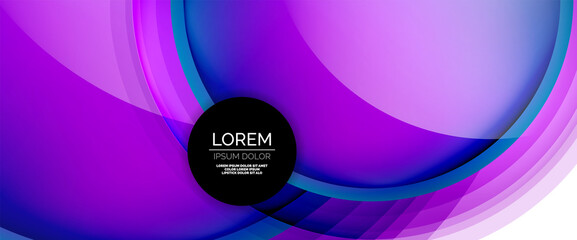 Circles and bubbles abstract background. Fluid liquid round shapes for web banner, app or poster