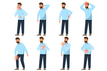 Set of pain people different characters. vector illustration