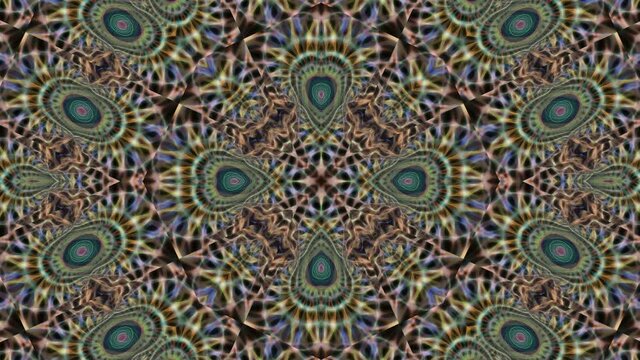 Abstract kaleidoscope background with neon pattern.