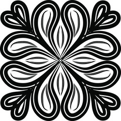 creative mandala design.vector mandala design in black color.