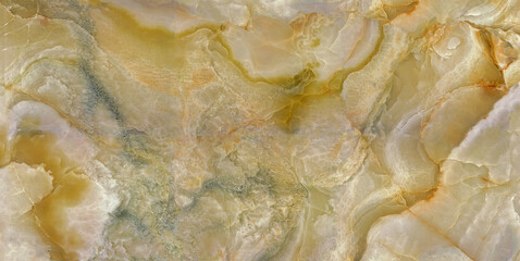 Beautiful yellow curly marble with golden veins. Abstract texture and background. 2D illustration