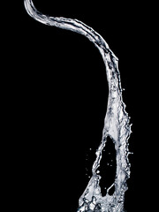 Energy water splashes on black background