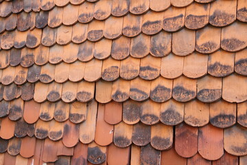 an old broken tile roof