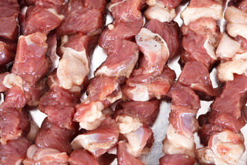 Lamb kebabs fresh to be grilled