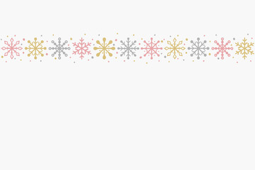 Fototapeta na wymiar Christmas background with snowflakes. Winter card with copyspace. Vector