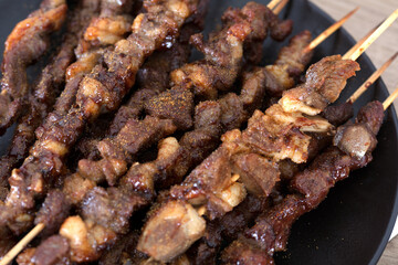 Delicious kebab on the plate