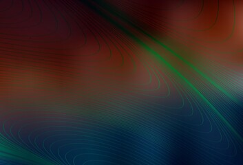 Dark Blue, Red vector background with bent lines.